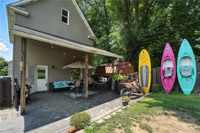 a view of outdoor space with garden and entertaining space