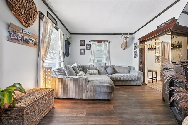 a living room with furniture and a couch