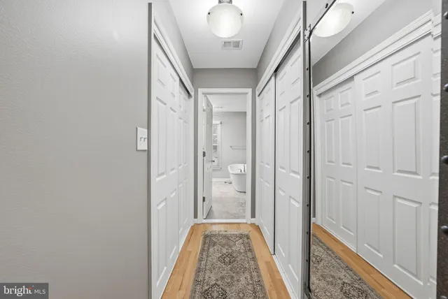 a view of a hallway with a elevator