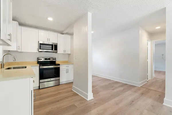 a view of beach and small space