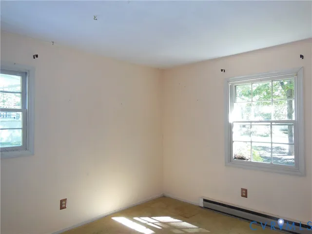 an empty room with a window