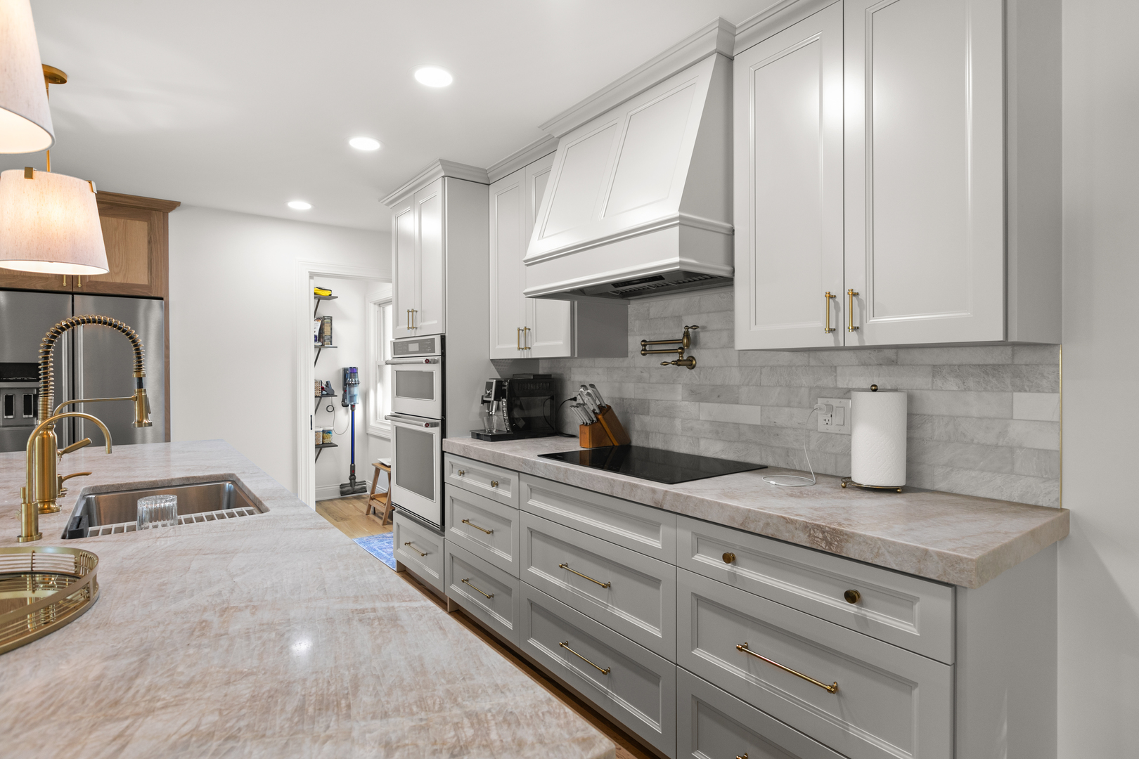 1349 Tinker Way Glenview, IL 60025 - Photo 10 of 42 a kitchen with sink refrigerator and cabinets