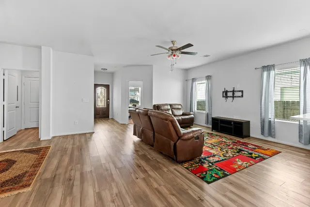 a living room with furniture