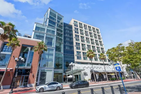 a front view of a building