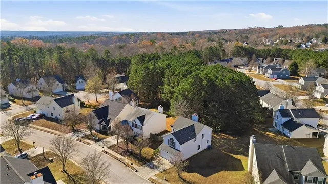 an aerial view of multiple house