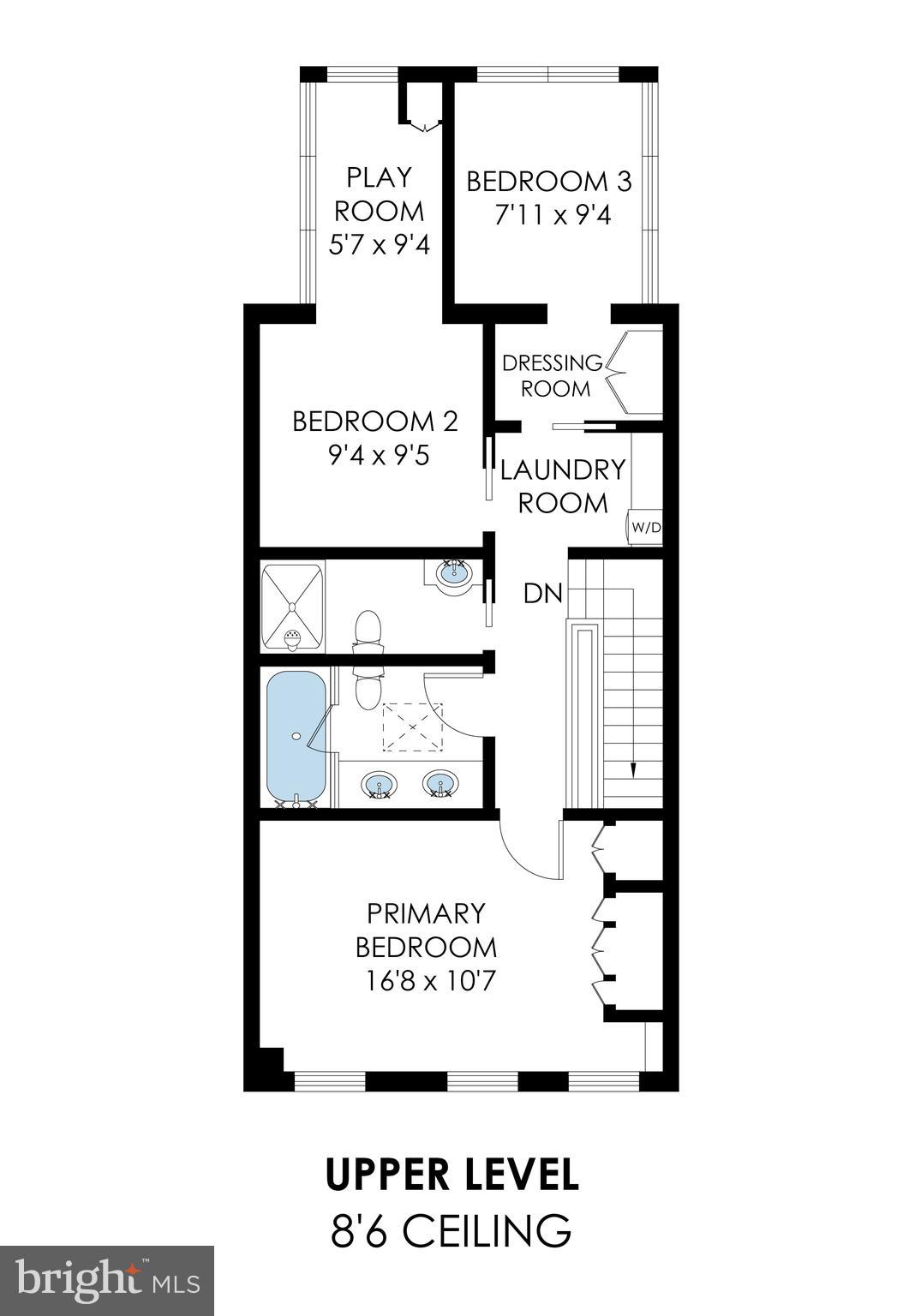 1507 A Street Northeast Washington, DC 20002 - Photo 56 of 57 Upper level floor plan