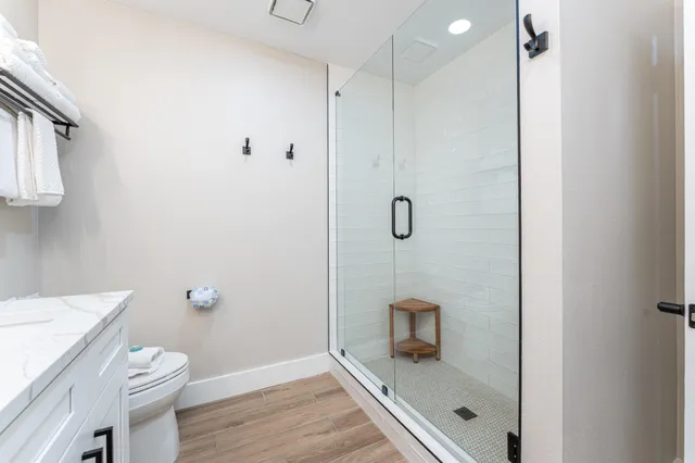 a bathroom with a shower