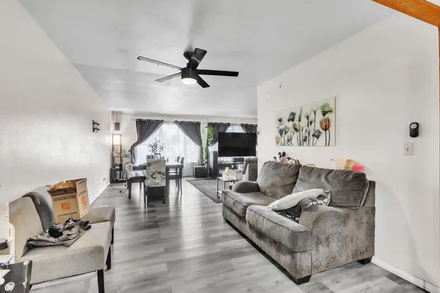 a living room with furniture