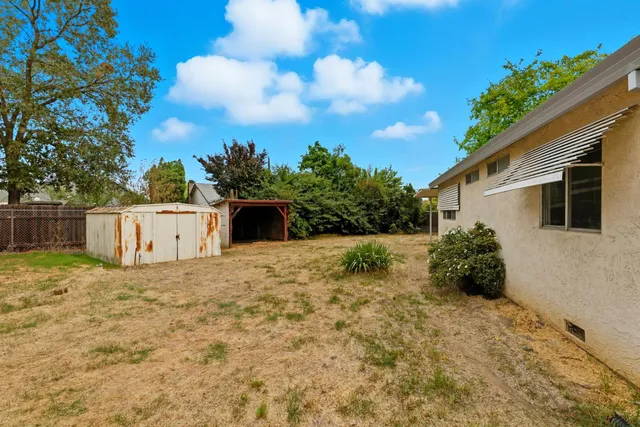 a backyard of a house