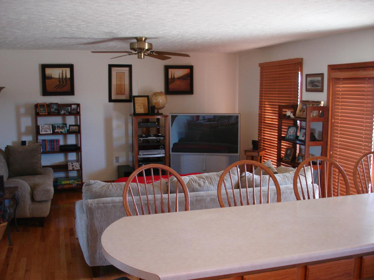 kitchen and family room