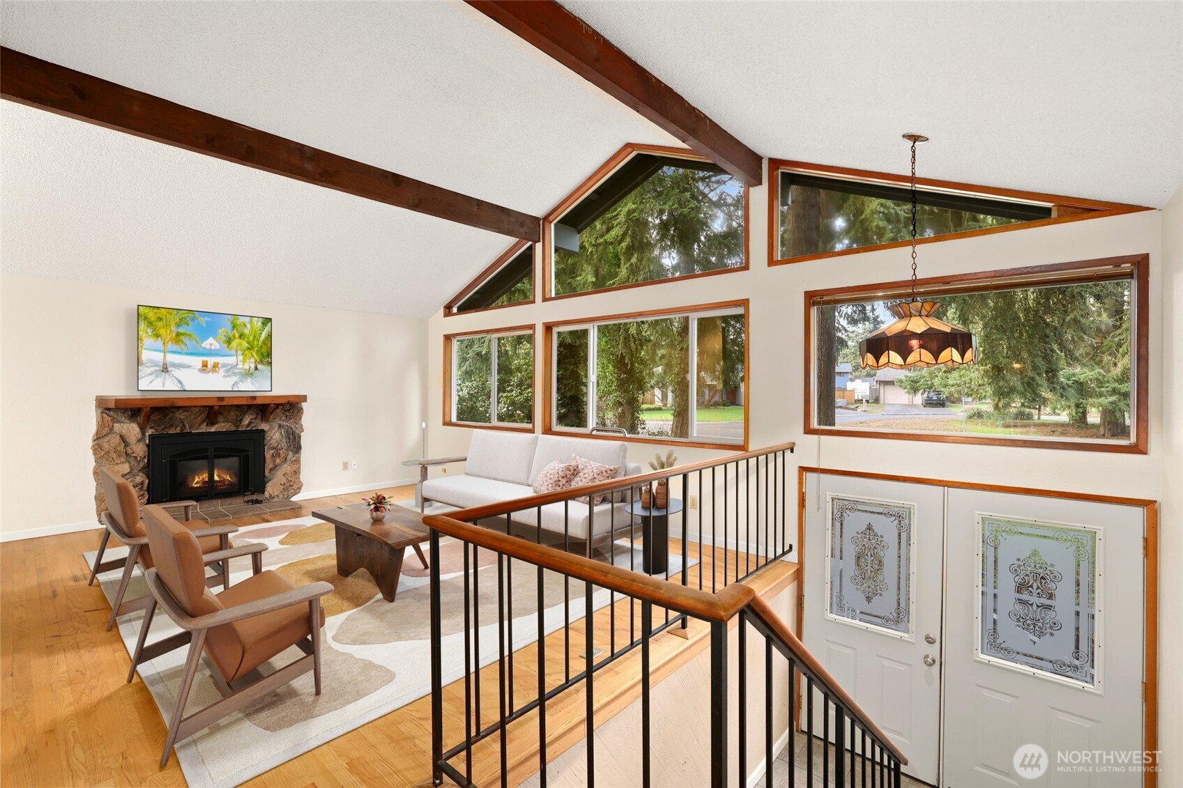 33524 33rd Place Southwest Federal Way, WA 98023 - Photo 3 of 37 a living room with furniture and a fireplace