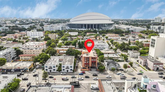an aerial view of a city