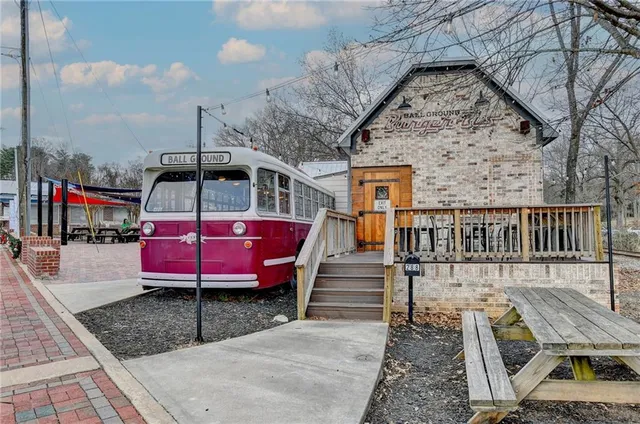a view of a car park in front of a building