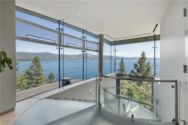 a view of a room with a window