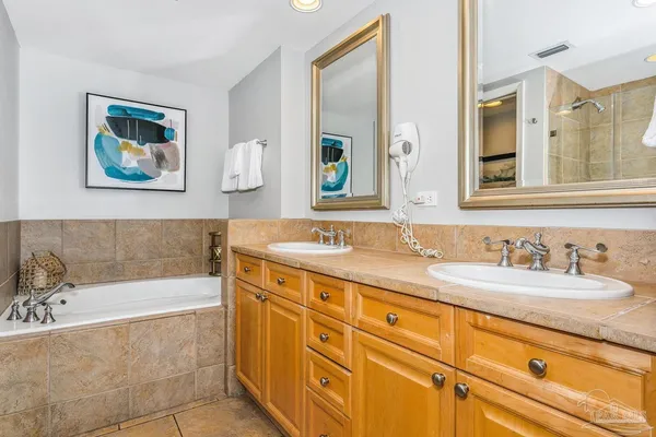 a bathroom with a tub