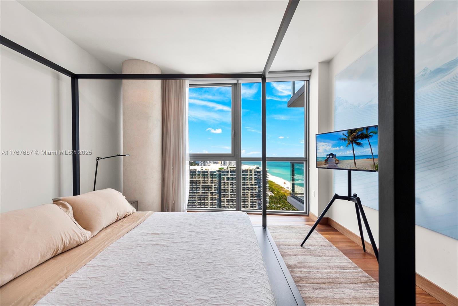 101 20th Street, Unit 3105 Miami Beach, FL 33139 - Photo 23 of 34 a bedroom with a bed and a table