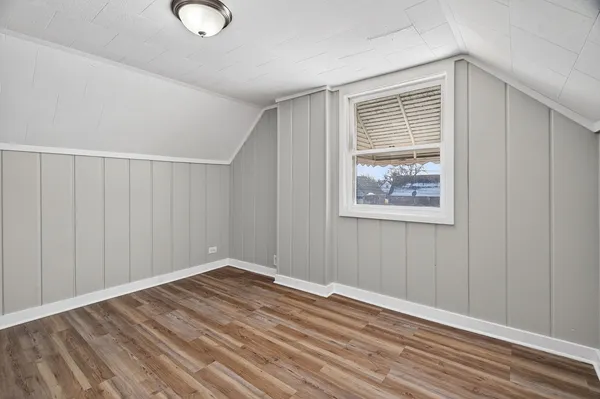 an empty room with a workbench