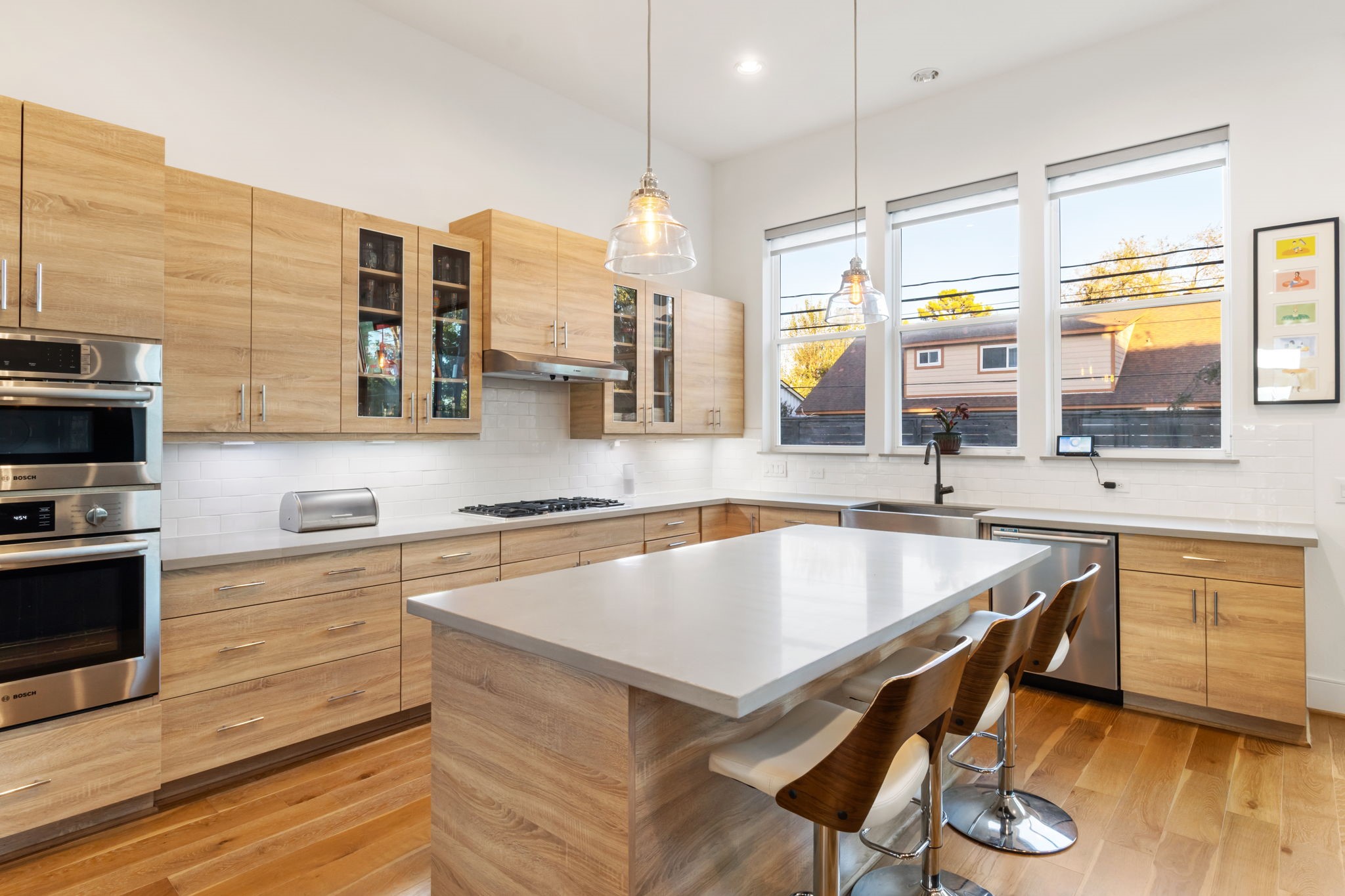 3302 Cardinal Crest Lane Houston, TX 77080 - Photo 15 of 46 a kitchen with a stove a sink and a refrigerator