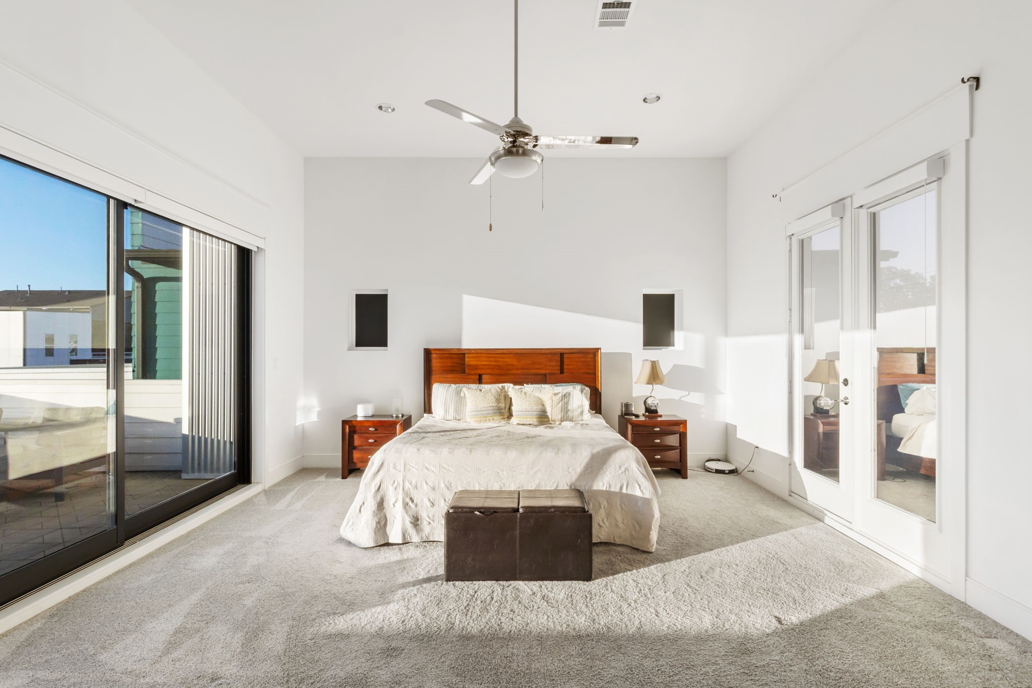 3302 Cardinal Crest Lane Houston, TX 77080 - Photo 22 of 46 a bedroom with a large bed and a chandelier