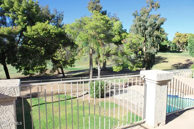 a view of a balcony with lake view