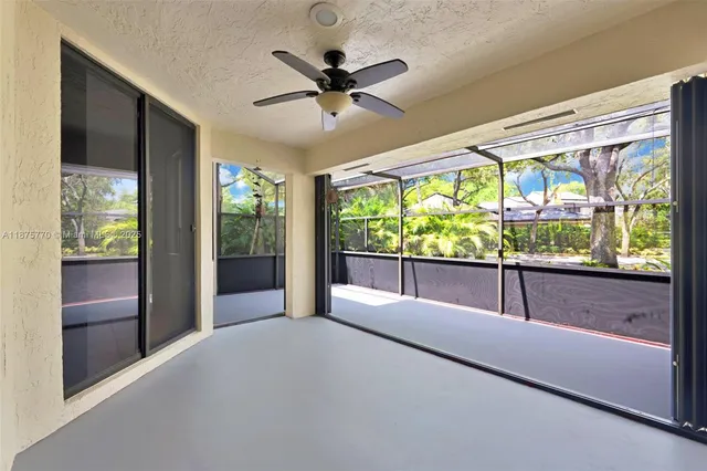 a living room with large window