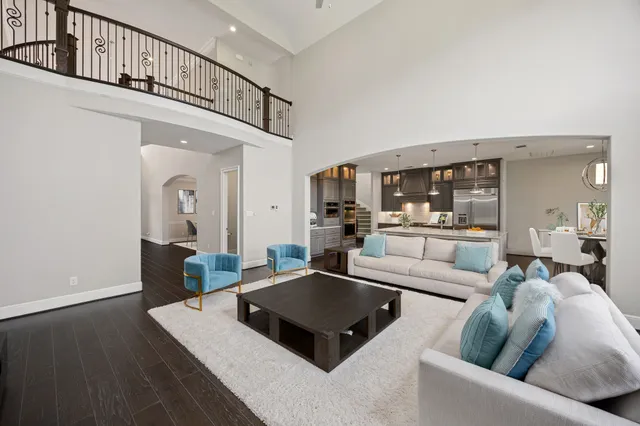 a living room with furniture