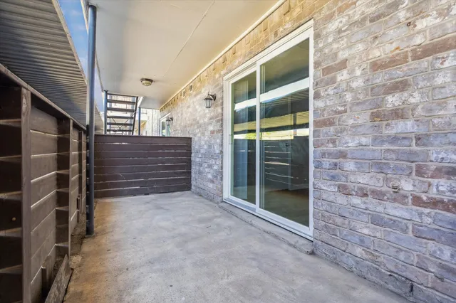 a view of wooden door