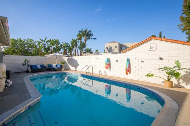 swimming pool view with a outdoor space
