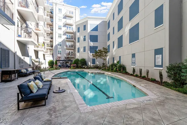 a view of outdoor space yard swimming pool and furniture