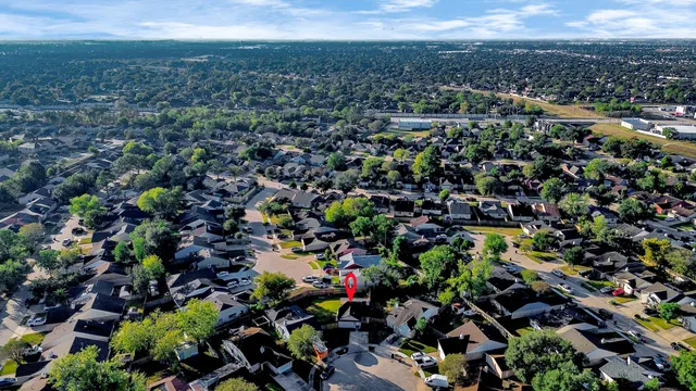 an aerial view of multiple house