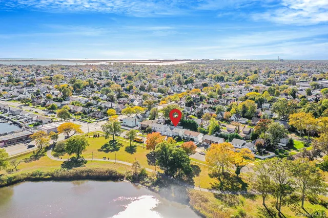 an aerial view of multiple house