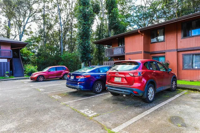 a car parked in front of a house