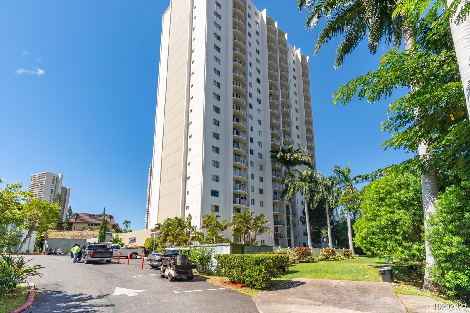 a view of a tall building