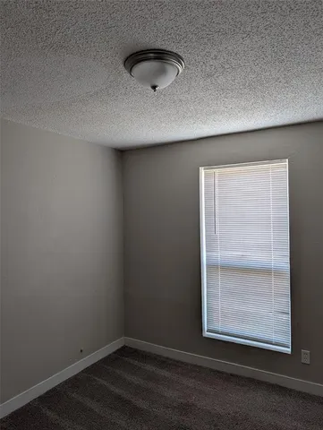 an empty room with a wooden floor and potted plant