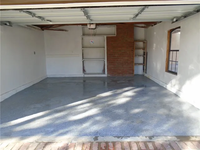 a view of a room with racks on the wall