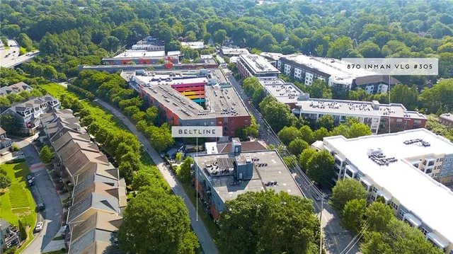 an aerial view of a city