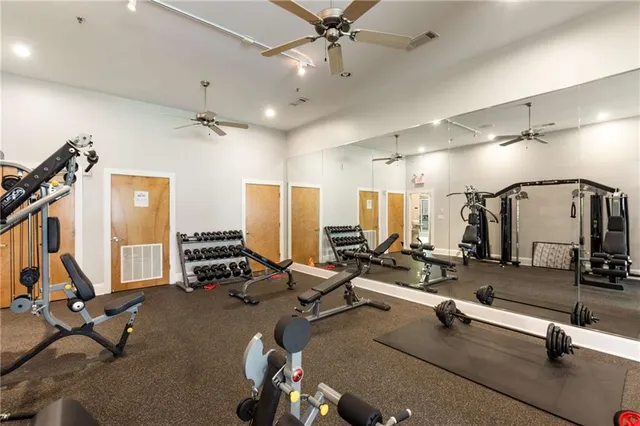 a view of a building with a street