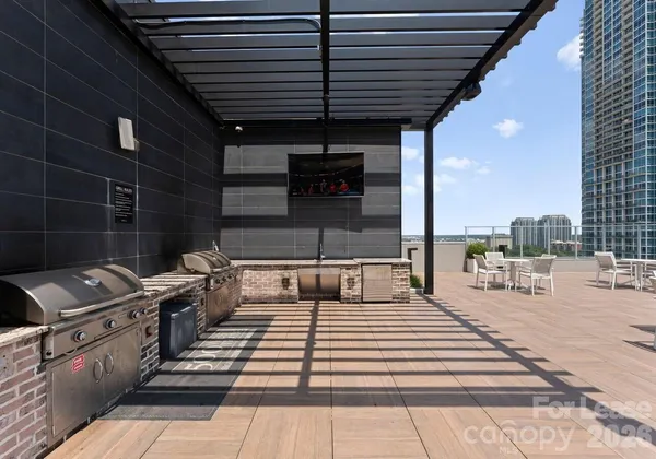 a living room with furniture