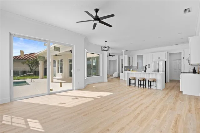 a living room with furniture