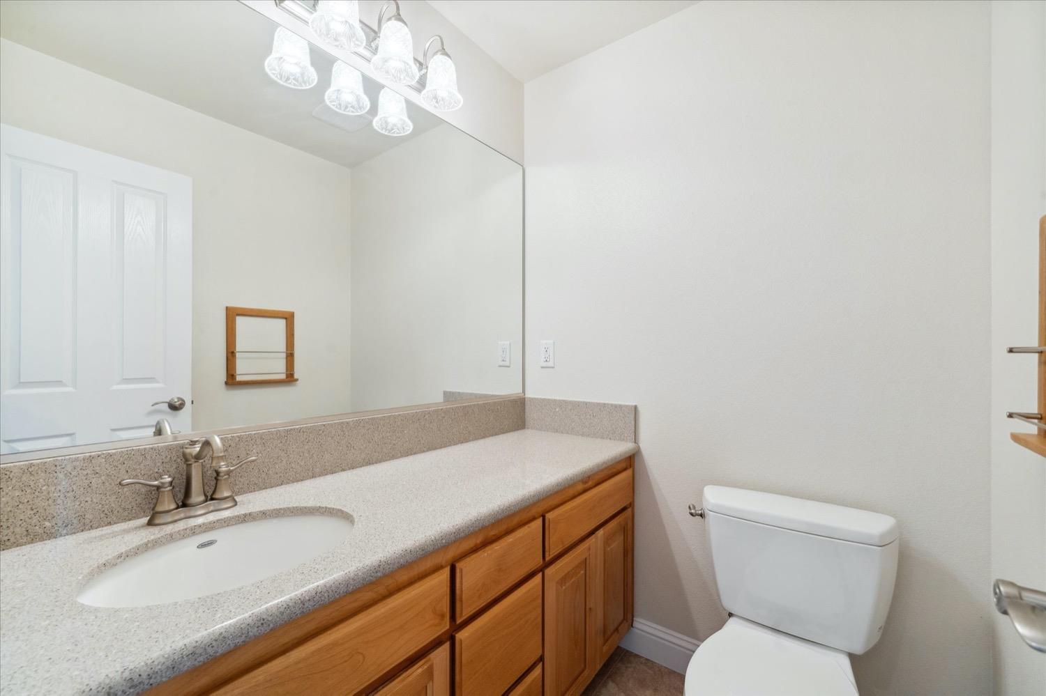 2995 Goose Ranch Road Lewiston, CA 96052 - Photo 32 of 87 a bathroom with a sink a toilet and a mirror