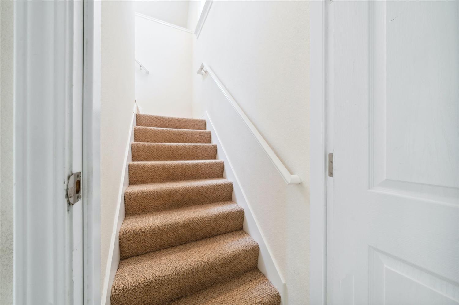 2995 Goose Ranch Road Lewiston, CA 96052 - Photo 35 of 87 a view of staircase with white walls and white door