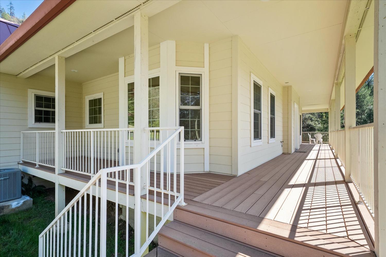 2995 Goose Ranch Road Lewiston, CA 96052 - Photo 63 of 87 a view of a balcony with wooden floor and fence