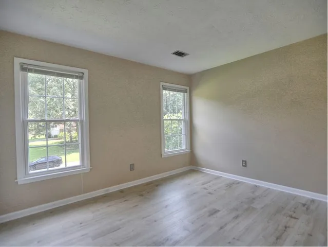 a view of a black gate