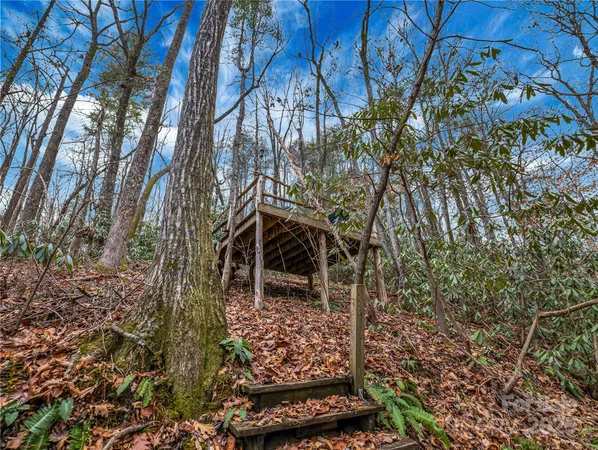 a view of a wooden house with a yard