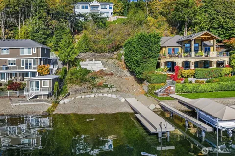 an aerial view of multiple houses