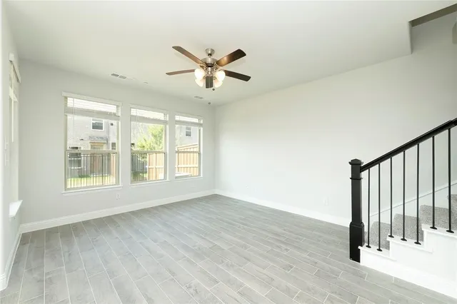 an empty room with an entryway