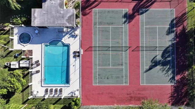 an aerial view of a house