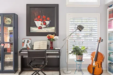 a view of a workspace with furniture