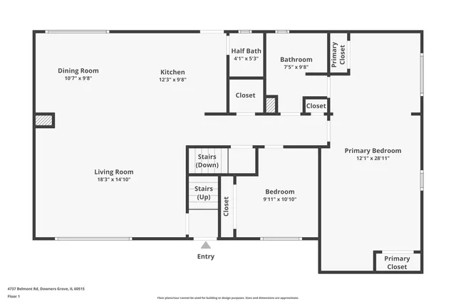 $3,400 | 4737 Belmont Road, Downers Grove, IL 60515