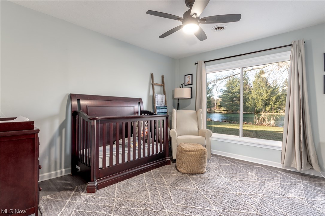 4529 Beat Road Litchfield, OH 44253 - Photo 25 of 42 Carpeted bedroom with ceiling fan and a nursery area